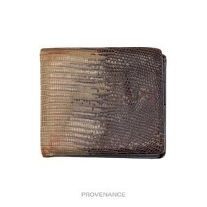 🔴 Burberry 8CC Bifold Wallet - Iguana Lizard Leather